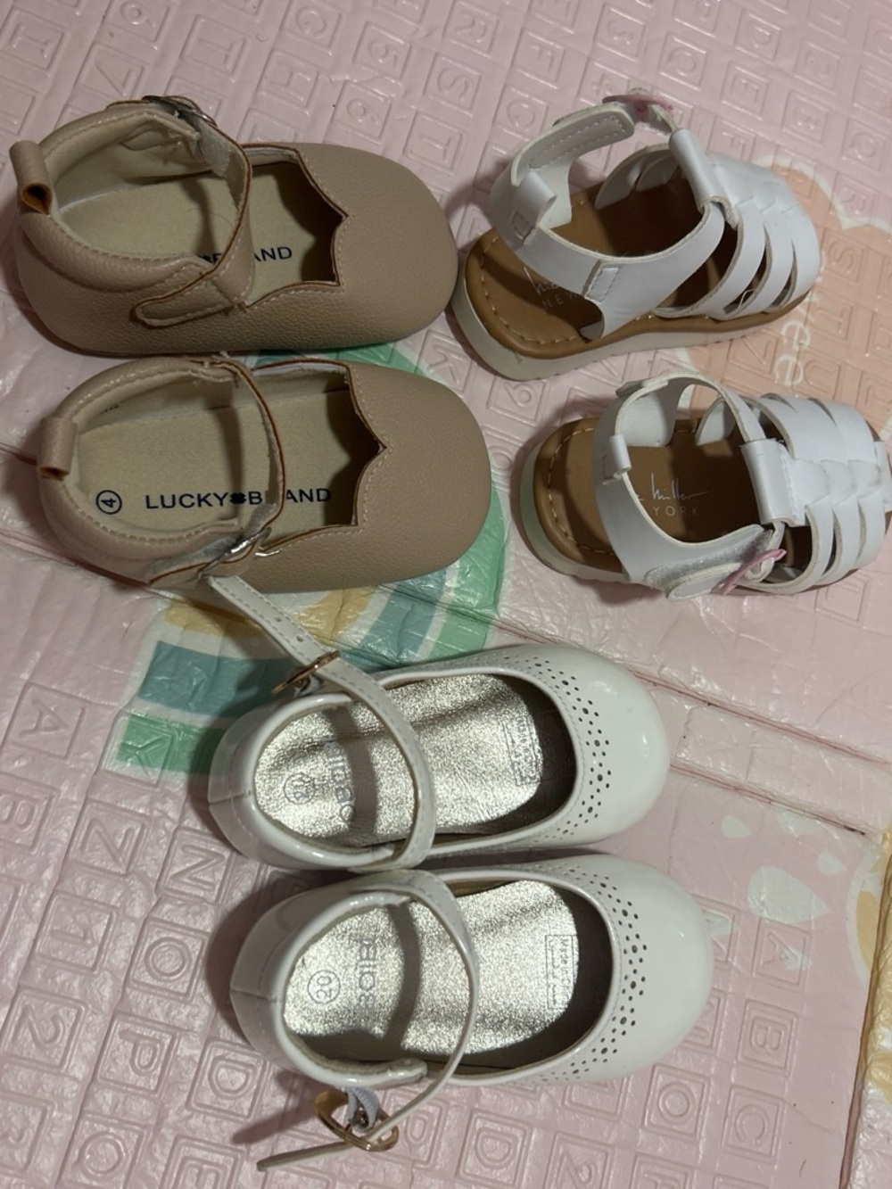 Lucky Brand Beige/Tan Mary Jane Baby Shoes